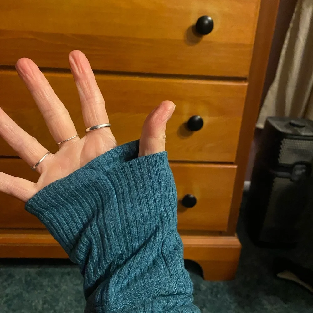 Athleta Teal Ribbed Cardigan - Picture 4 of 8